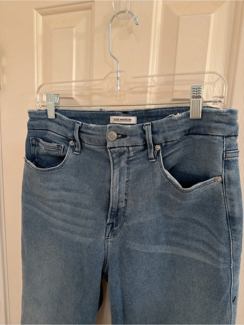 Good American Distressed Good Legs Straight Jean